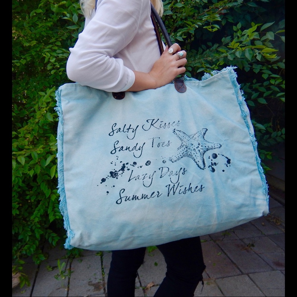 SOLD OUT Beach canvas market tote